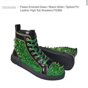 Fiesso Spiked sneakers emerald green/black high tops
